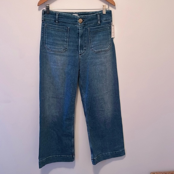 Anthropologie The Denim Colette Cropped Wide-Leg Jeans 28 NWT - Picture 3 of 11